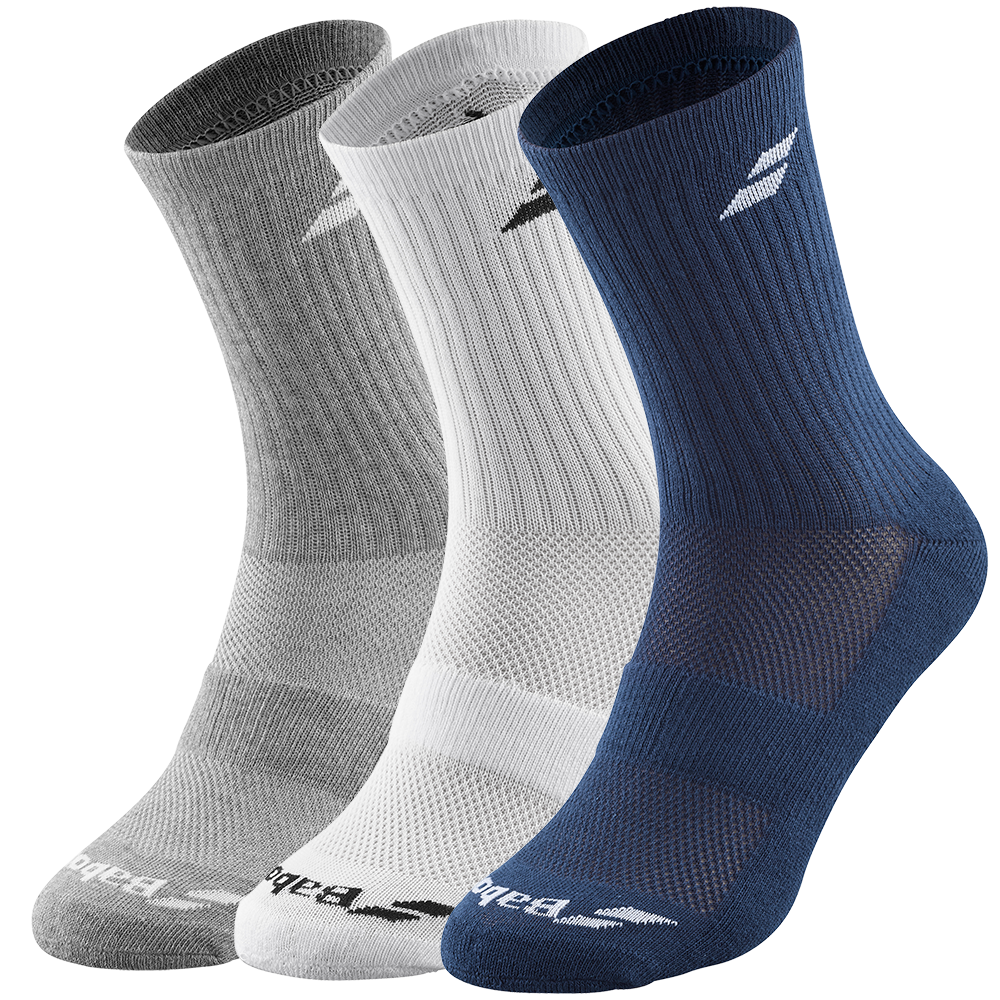 Babolat Long Sock 3 Pack - White/Estate Blue/Grey
