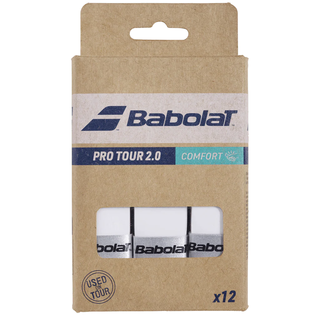 Babolat Pro Tour 2.0 Comfort Overgrip 12 Pack in White