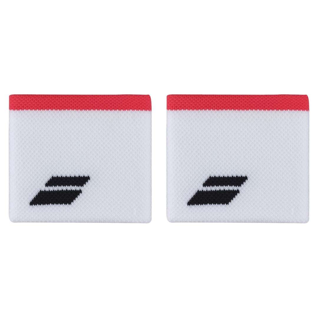 Babolat Logo Wristbands in White and Red
