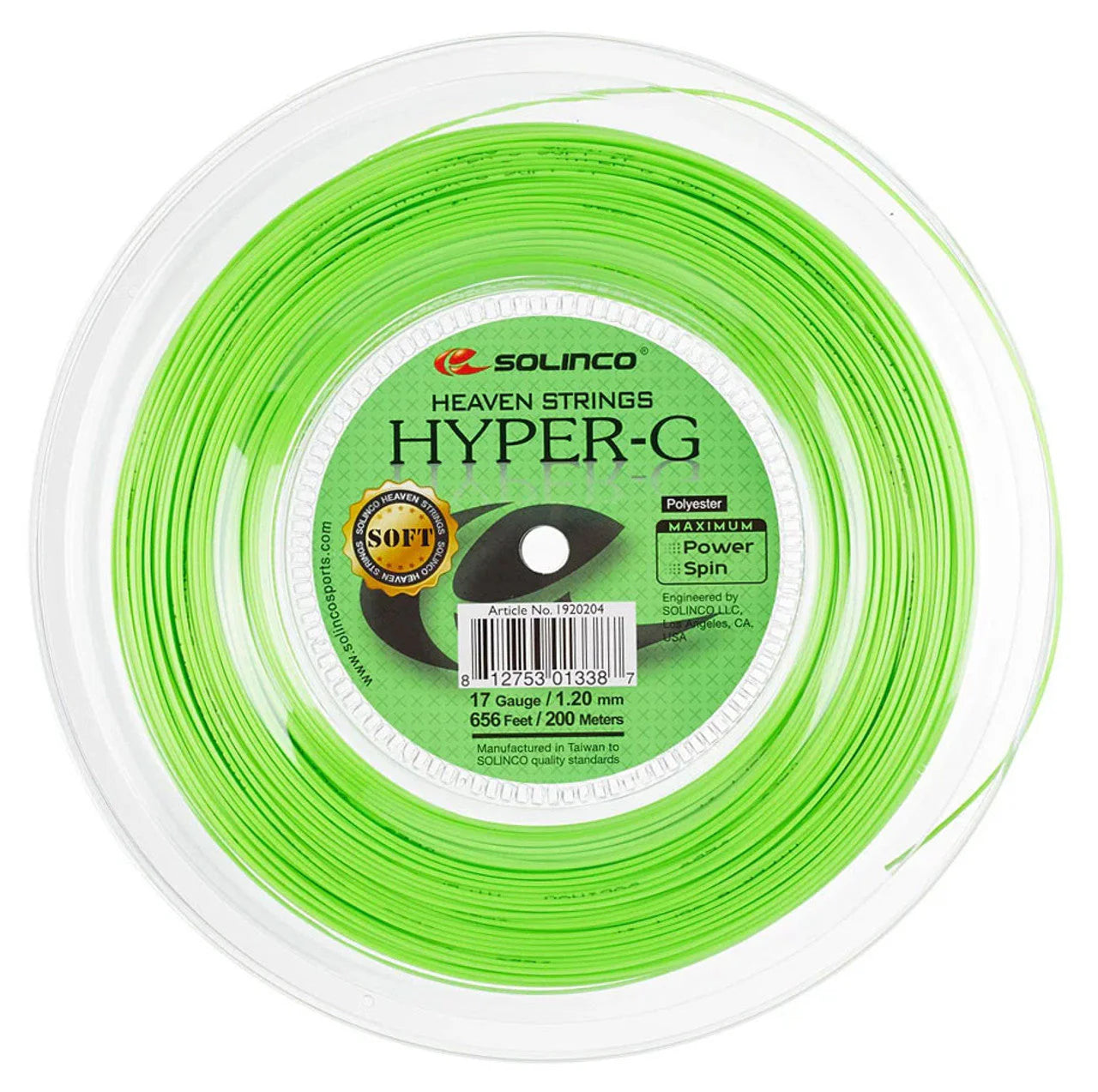 Solinco Hyper G Soft 17 String Coil - Green