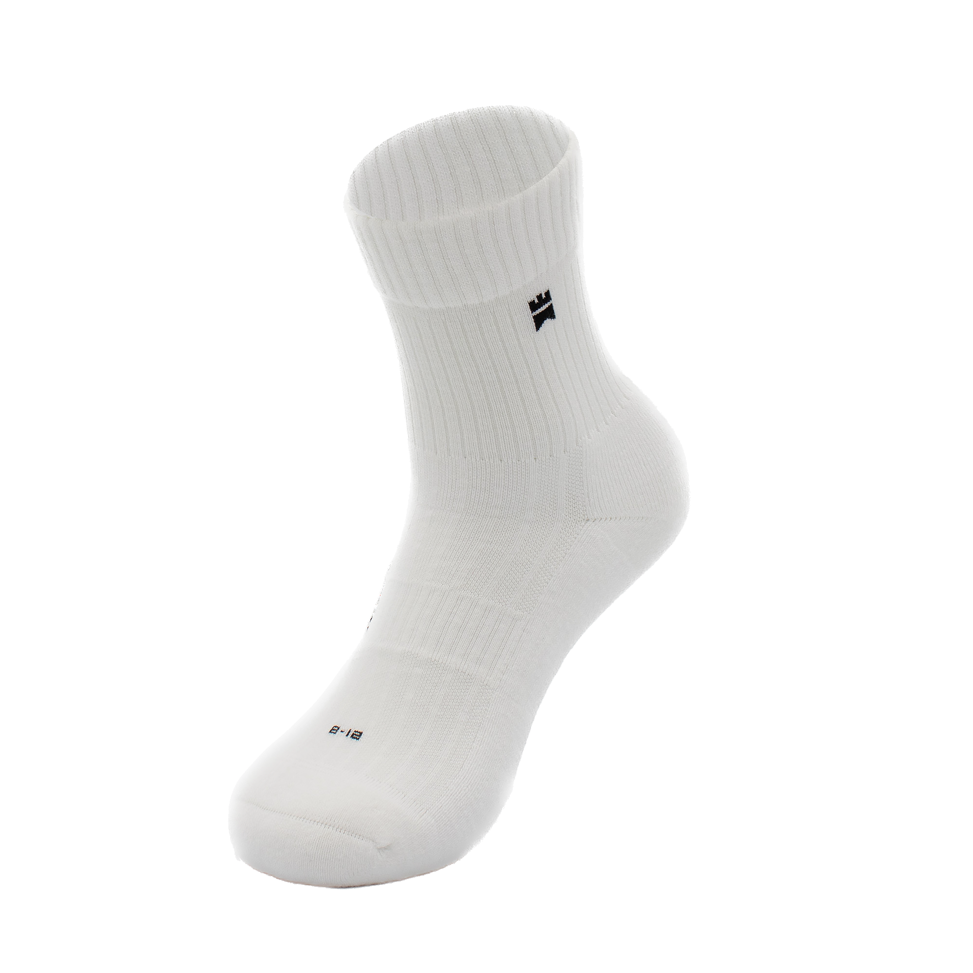 Gilnokie Ribbed Trainers Half Crew Sock-White