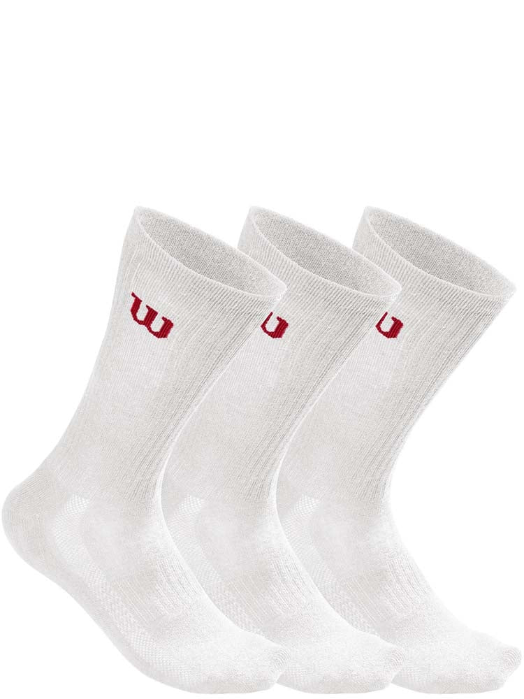 Wilson Men's Crew Socks 3 Pack White